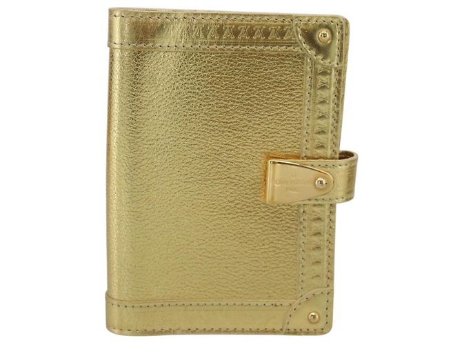 LOUIS VUITTON Suhari Agenda Partonaire PM Day Planner Cover R21048 Auth 195589V Dourado - vista 2