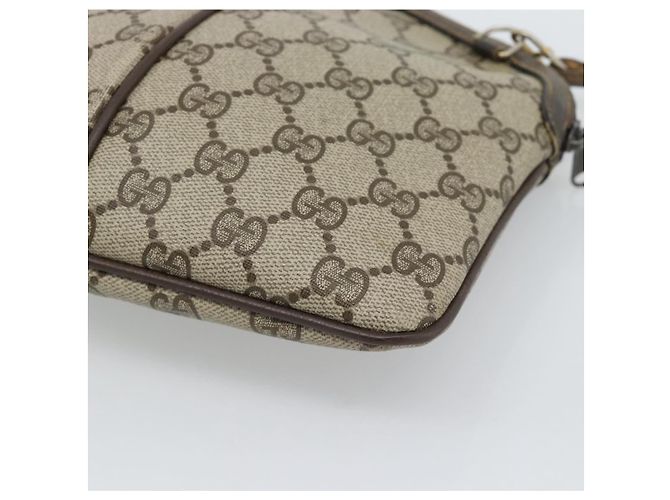 Borsa GUCCI GG Supreme Web Sherry Line PVC Beige Oro 904 02 647 Auth 193581 D'oro - vista 13