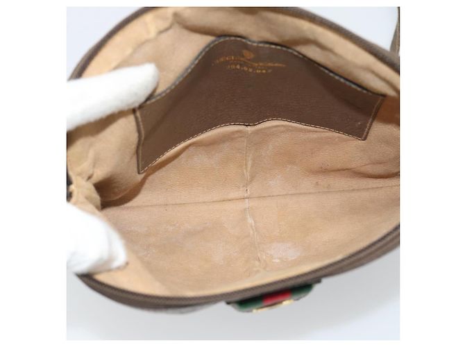 Borsa GUCCI GG Supreme Web Sherry Line PVC Beige Oro 904 02 647 Auth 193581 D'oro - vista 18