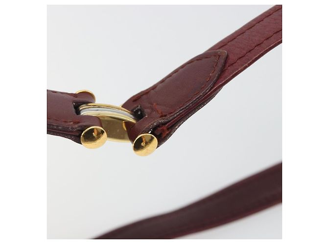 Borsa a Spalla LOEWE Anagram in Pelle Bordeaux Oro Auth 192544 D'oro Bordò - vista 10