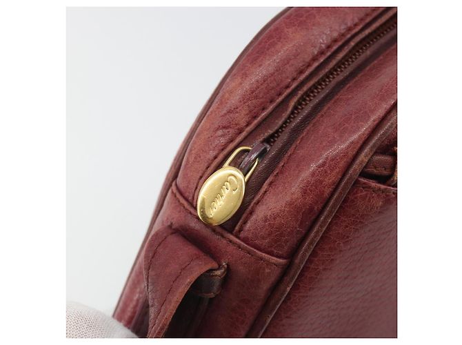 Borsa a Spalla LOEWE Anagram in Pelle Bordeaux Oro Auth 192544 D'oro Bordò - vista 11