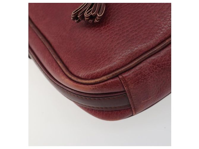 Borsa a Spalla LOEWE Anagram in Pelle Bordeaux Oro Auth 192544 D'oro Bordò - vista 14