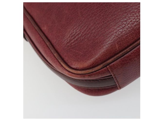 Borsa a Spalla LOEWE Anagram in Pelle Bordeaux Oro Auth 192544 D'oro Bordò - vista 16