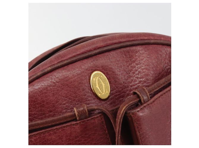 Borsa a Spalla LOEWE Anagram in Pelle Bordeaux Oro Auth 192544 D'oro Bordò - vista 17