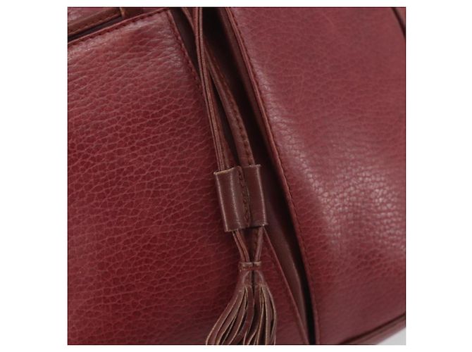 Borsa a Spalla LOEWE Anagram in Pelle Bordeaux Oro Auth 192544 D'oro Bordò - vista 18
