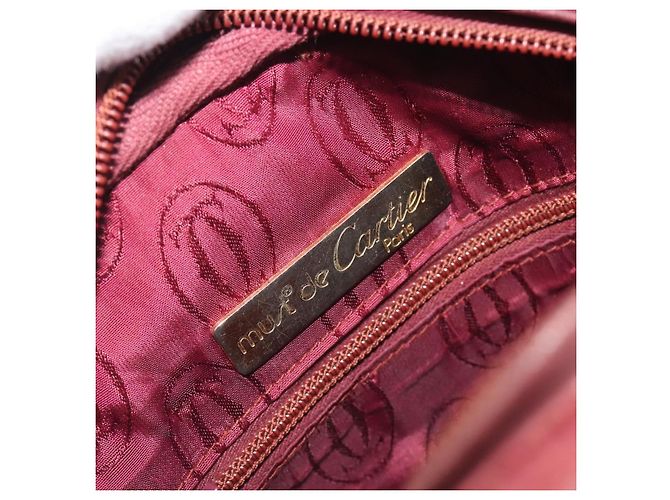 Borsa a Spalla LOEWE Anagram in Pelle Bordeaux Oro Auth 192544 D'oro Bordò - vista 19