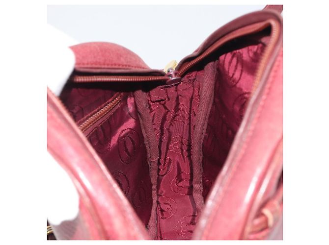 Borsa a Spalla LOEWE Anagram in Pelle Bordeaux Oro Auth 192544 D'oro Bordò - vista 20