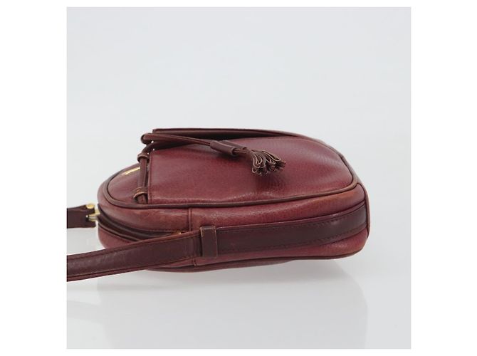 Borsa a Spalla LOEWE Anagram in Pelle Bordeaux Oro Auth 192544 D'oro Bordò - vista 4