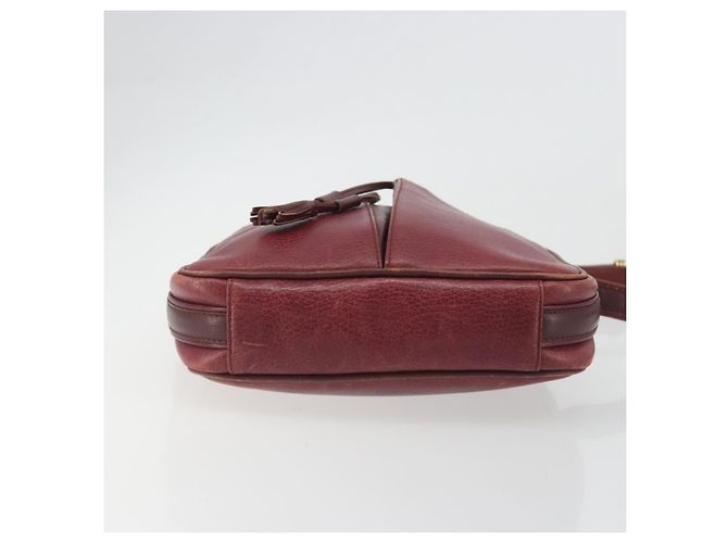 Borsa a Spalla LOEWE Anagram in Pelle Bordeaux Oro Auth 192544 D'oro Bordò - vista 5