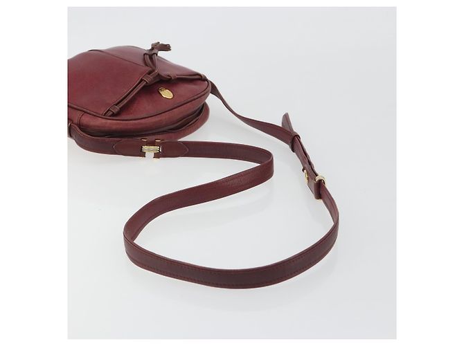 Borsa a Spalla LOEWE Anagram in Pelle Bordeaux Oro Auth 192544 D'oro Bordò - vista 7