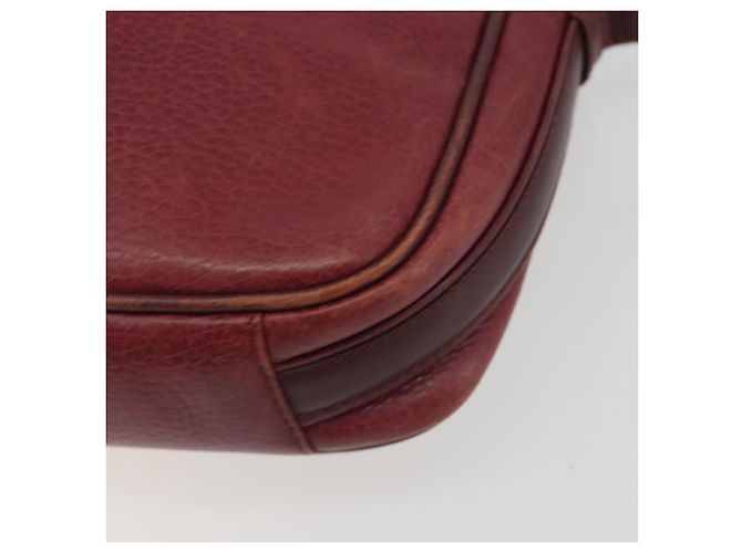 Borsa a Spalla LOEWE Anagram in Pelle Bordeaux Oro Auth 192544 D'oro Bordò - vista 9