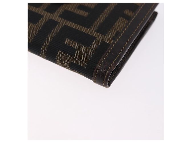 FENDI Zucca Canvas Bifold Wallet Black Brown Auth bs36409 - view 11