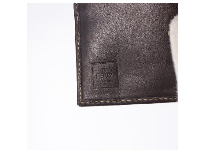 FENDI Zucca Canvas Bifold Wallet Black Brown Auth bs36409 - view 14