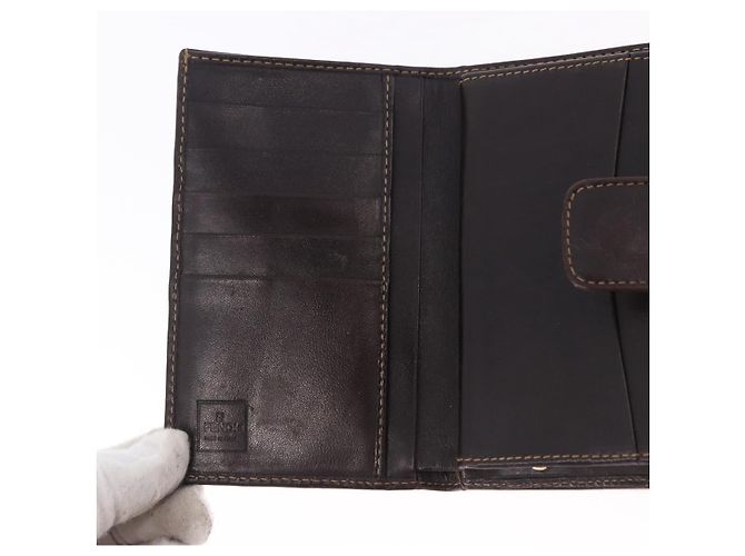 FENDI Zucca Canvas Bifold Wallet Black Brown Auth bs36409 - view 15