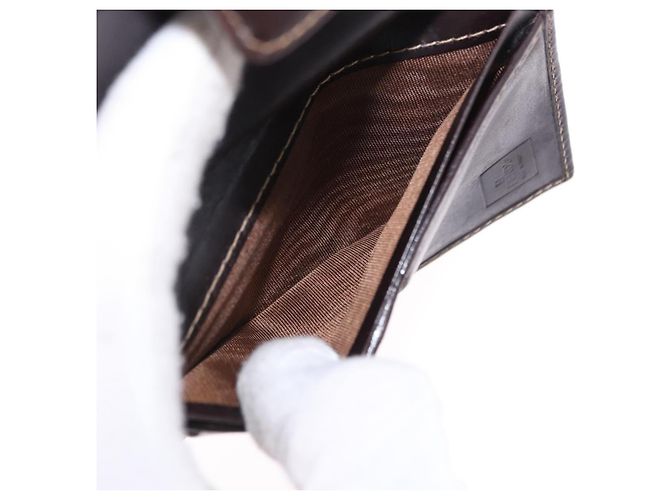 FENDI Zucca Canvas Bifold Wallet Black Brown Auth bs36409 - view 17