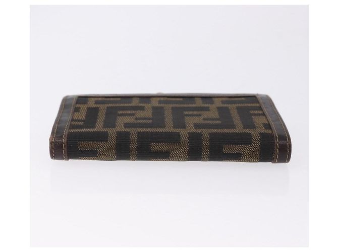 FENDI Zucca Canvas Bifold Wallet Black Brown Auth bs36409 - view 7