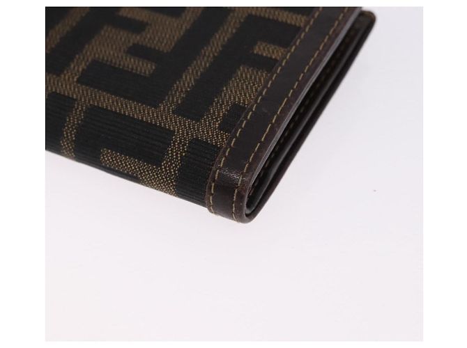 FENDI Zucca Canvas Bifold Wallet Black Brown Auth bs36409 - view 9