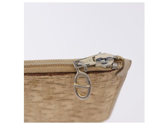Pochette Christian Dior Trotter Canvas Beige Oro Auth bs36424 D'oro - vista 12