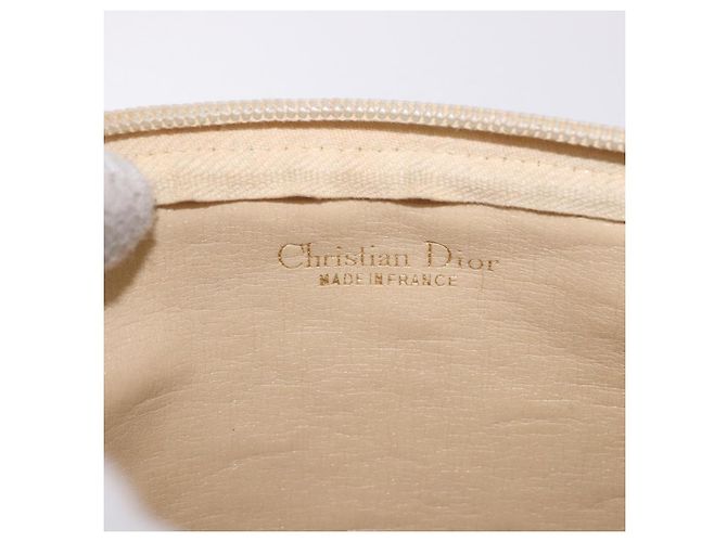 Pochette Christian Dior Trotter Canvas Beige Oro Auth bs36424 D'oro - vista 13