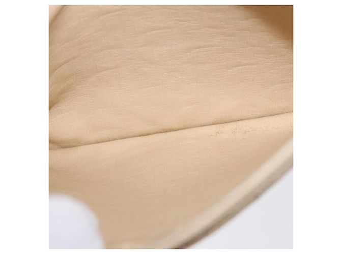 Pochette Christian Dior Trotter Canvas Beige Oro Auth bs36424 D'oro - vista 14