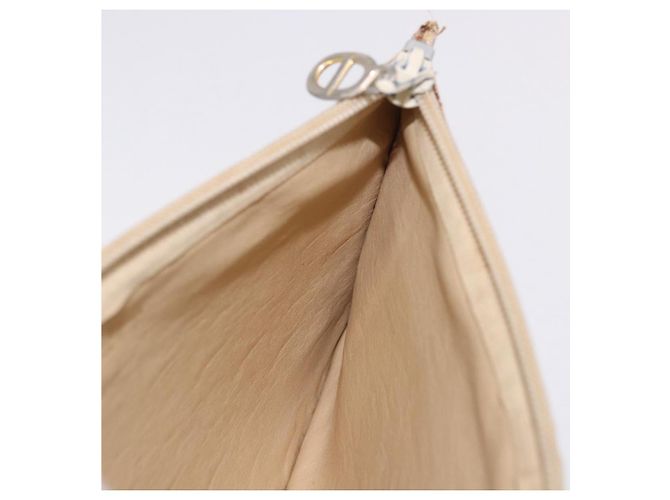 Pochette Christian Dior Trotter Canvas Beige Oro Auth bs36424 D'oro - vista 16