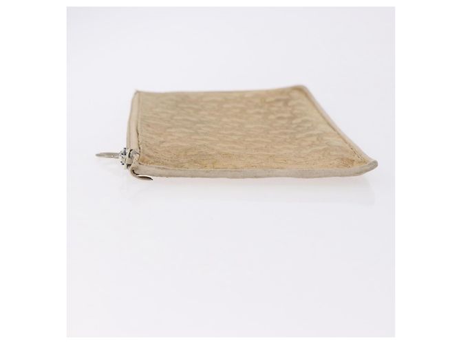 Pochette Christian Dior Trotter Canvas Beige Oro Auth bs36424 D'oro - vista 5