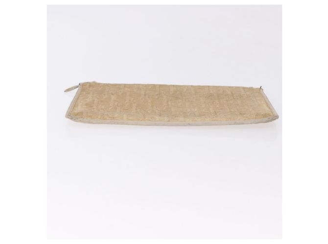 Pochette Christian Dior Trotter Canvas Beige Oro Auth bs36424 D'oro - vista 7