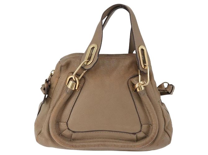 Chloé Borsa a Spalla Chloe Mercy in Pelle 2way Beige Gold Auth bs36433 D'oro - vista 2