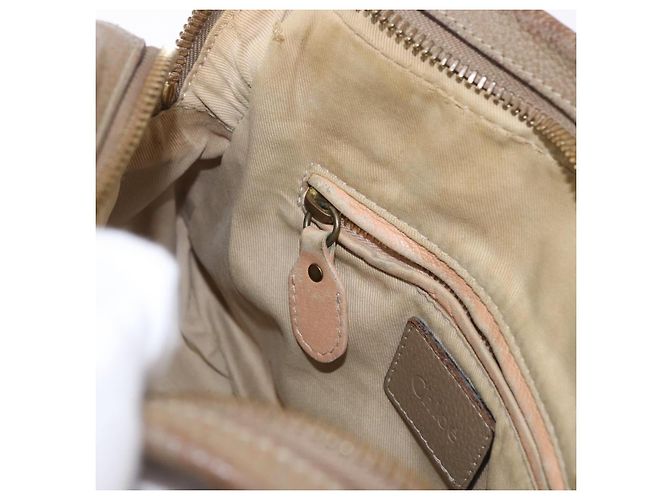 Chloé Borsa a Spalla Chloe Mercy in Pelle 2way Beige Gold Auth bs36433 D'oro - vista 22