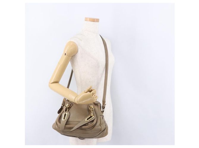 Chloé Borsa a Spalla Chloe Mercy in Pelle 2way Beige Gold Auth bs36433 D'oro - vista 25