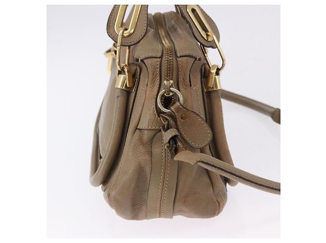 Chloé Borsa a Spalla Chloe Mercy in Pelle 2way Beige Gold Auth bs36433 D'oro - vista 5