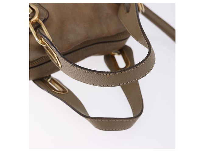 Chloé Borsa a Spalla Chloe Mercy in Pelle 2way Beige Gold Auth bs36433 D'oro - vista 8