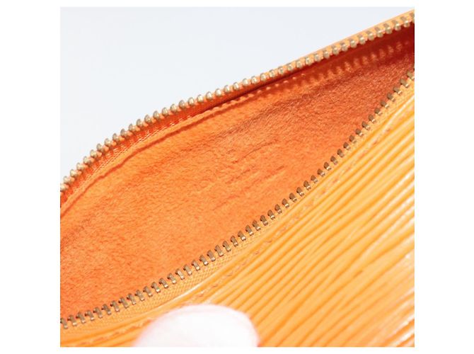 LOUIS VUITTON Epi Soufflot Pouch Accessory Pouch Orange Mandarin LV Auth 191498A Naranja Gris - vista 16