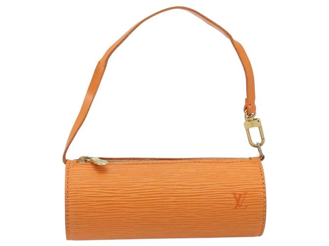 LOUIS VUITTON Epi Soufflot Pouch Accessory Pouch Orange Mandarin LV Auth 191498A Naranja Gris - vista 2