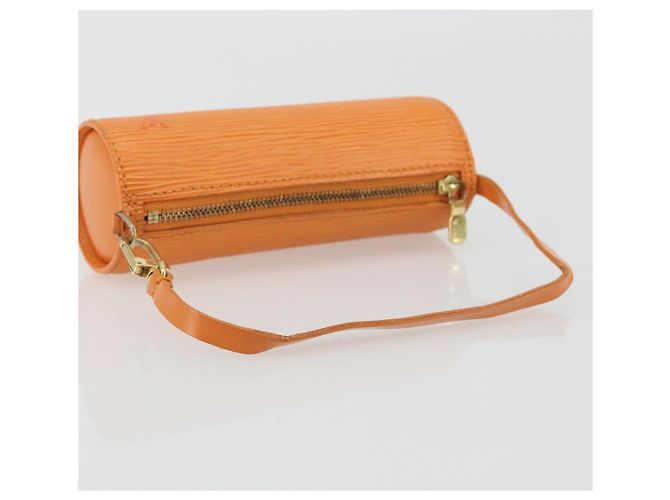 LOUIS VUITTON Epi Soufflot Pouch Accessory Pouch Orange Mandarin LV Auth 191498A Naranja Gris - vista 7