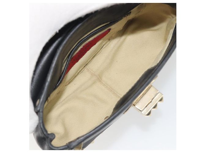 Borsa a tracolla VALENTINO con borchie in pelle nera e oro Auth BA14207A Nero D'oro - vista 10