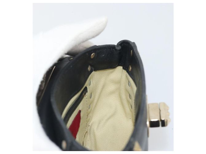 Borsa a tracolla VALENTINO con borchie in pelle nera e oro Auth BA14207A Nero D'oro - vista 21