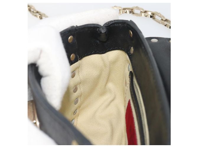 Borsa a tracolla VALENTINO con borchie in pelle nera e oro Auth BA14207A Nero D'oro - vista 22