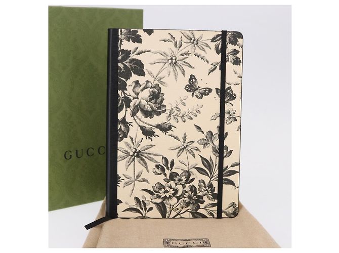 GUCCI NoteBook Canvas Beige Black Auth BA14610M Noir - vue 16