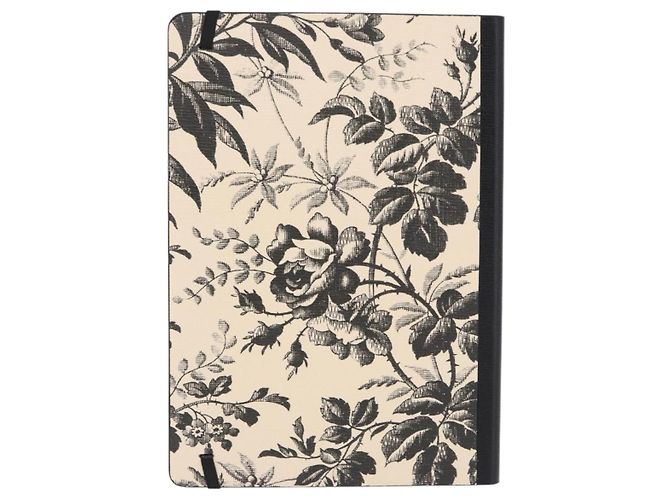 GUCCI NoteBook Canvas Beige Black Auth BA14610M Noir - vue 3