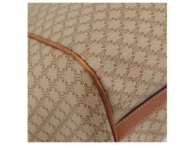 Céline Bolsa Tote CELINE Macadam Canvas PVC Bege Ouro Auth 193577 Dourado - vista 11