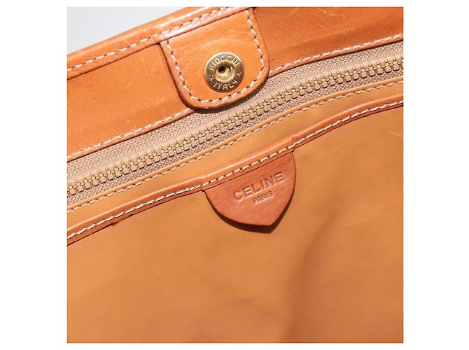 Céline Bolsa Tote CELINE Macadam Canvas PVC Bege Ouro Auth 193577 Dourado - vista 16