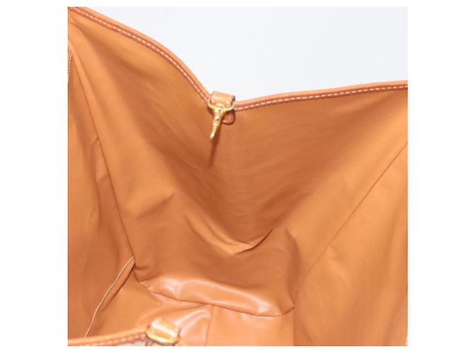 Céline Bolsa Tote CELINE Macadam Canvas PVC Bege Ouro Auth 193577 Dourado - vista 18