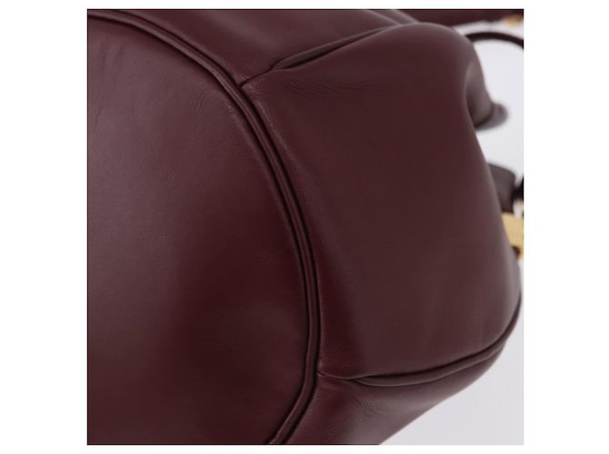 Borsa a Spalla CARTIER Must Line Pelle Bordeaux Oro Auth 194109A D'oro Bordò - vista 11