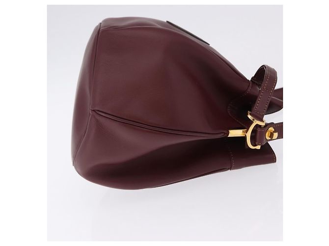 Borsa a Spalla CARTIER Must Line Pelle Bordeaux Oro Auth 194109A D'oro Bordò - vista 4
