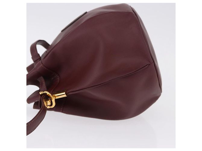 Borsa a Spalla CARTIER Must Line Pelle Bordeaux Oro Auth 194109A D'oro Bordò - vista 5