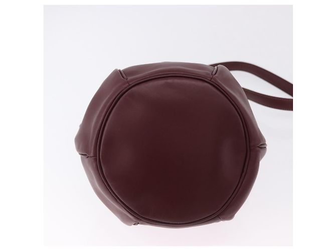Borsa a Spalla CARTIER Must Line Pelle Bordeaux Oro Auth 194109A D'oro Bordò - vista 9
