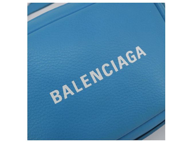 BALENCIAGA Every Day Schultertasche aus Leder Hellblau Silber 489809 Auth BA14697A - Ansicht 15