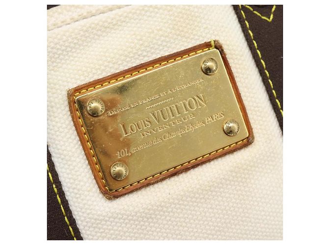 LOUIS VUITTON Antigua Cabas PM Tote Bag White Brown M40036 LV Auth bs36588 Marrone Bianco - vista 15