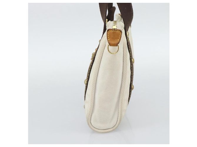 LOUIS VUITTON Antigua Cabas PM Tote Bag White Brown M40036 LV Auth bs36588 Marrone Bianco - vista 5